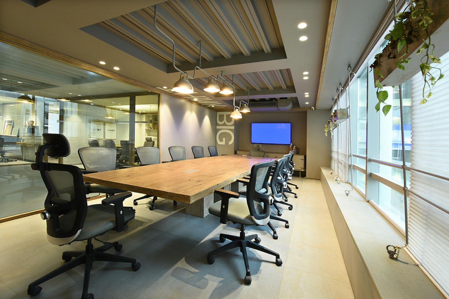 Modern conference room prepared for a business discussion